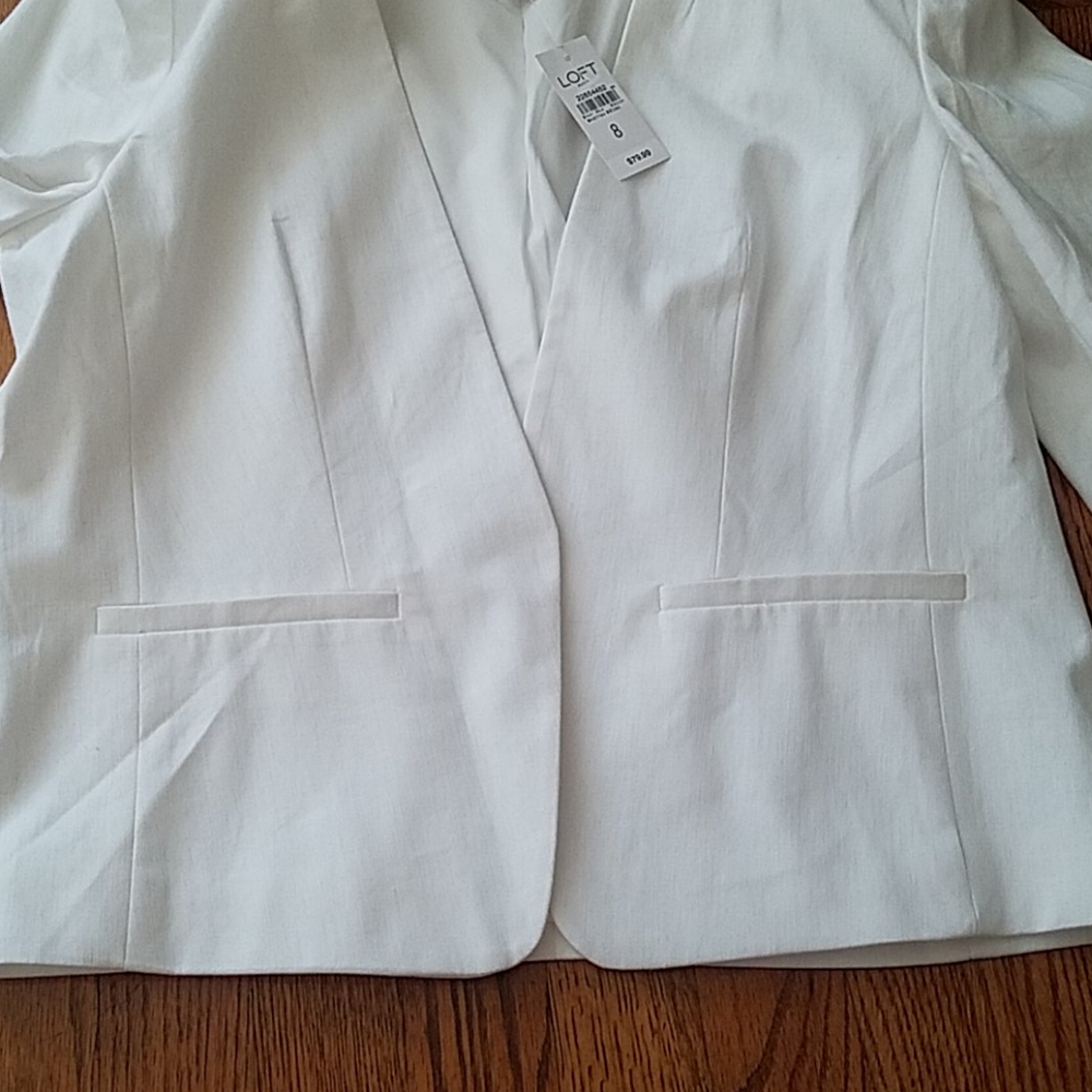 Pure White Blazer (Size 8) Loft Outlet